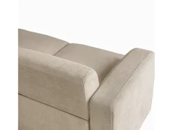 Sofá moderno de 3 lugares com apoio lombar - Tecido chenille bege