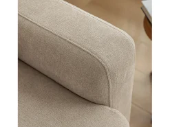 Sofá moderno de 3 lugares com apoio lombar - Tecido chenille bege