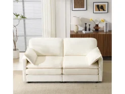 Sofá moderno de 2 lugares, design minimalista, confortável e espaçoso, para sala e quarto