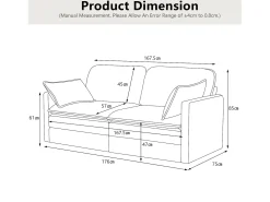 Sofá moderno de 2 lugares, design minimalista, confortável e espaçoso, para sala e quarto