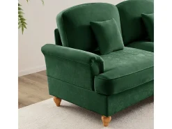 Sofá Modular 4 Lugares Chenille - Capa Removível e 4 Almofadas - 350x83.5x93cm - Verde