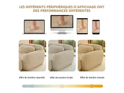 Sofá Modular 4 lugares em tecido peluche, com 4 almofadas, sem estrutura, 378x104x73cm, Caqui