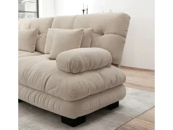 Sofá modular canto 4 lugares - com 2 puff e 6 almofadas - DIY formato U/L - 406x145x81cm - Bege