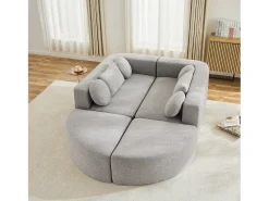 Sofá modular Cloud com função de cama - 292 x 165 x 68 cm - não requer montagem - chenille - cinza