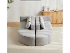 Sofá modular Cloud com função de cama - 292 x 165 x 68 cm - não requer montagem - chenille - cinza
