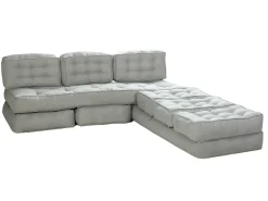 Sofá modular conversível em tecido de cor cinzenta DILAKO