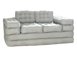 Sofá modular conversível em tecido de cor cinzenta DILAKO
