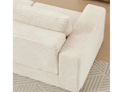 Sofá modular convertível de 2 lugares com pufes amovíveis - Veludo cotelê bege