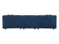 Sofá modular de 4 lugares em veludo cotelê azul Monroe