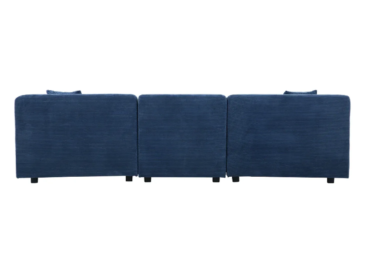 Sofá modular de 4 lugares em veludo cotelê azul Monroe