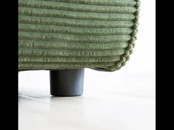Sofá modular de 4 lugares em veludo cotelê verde Monroe