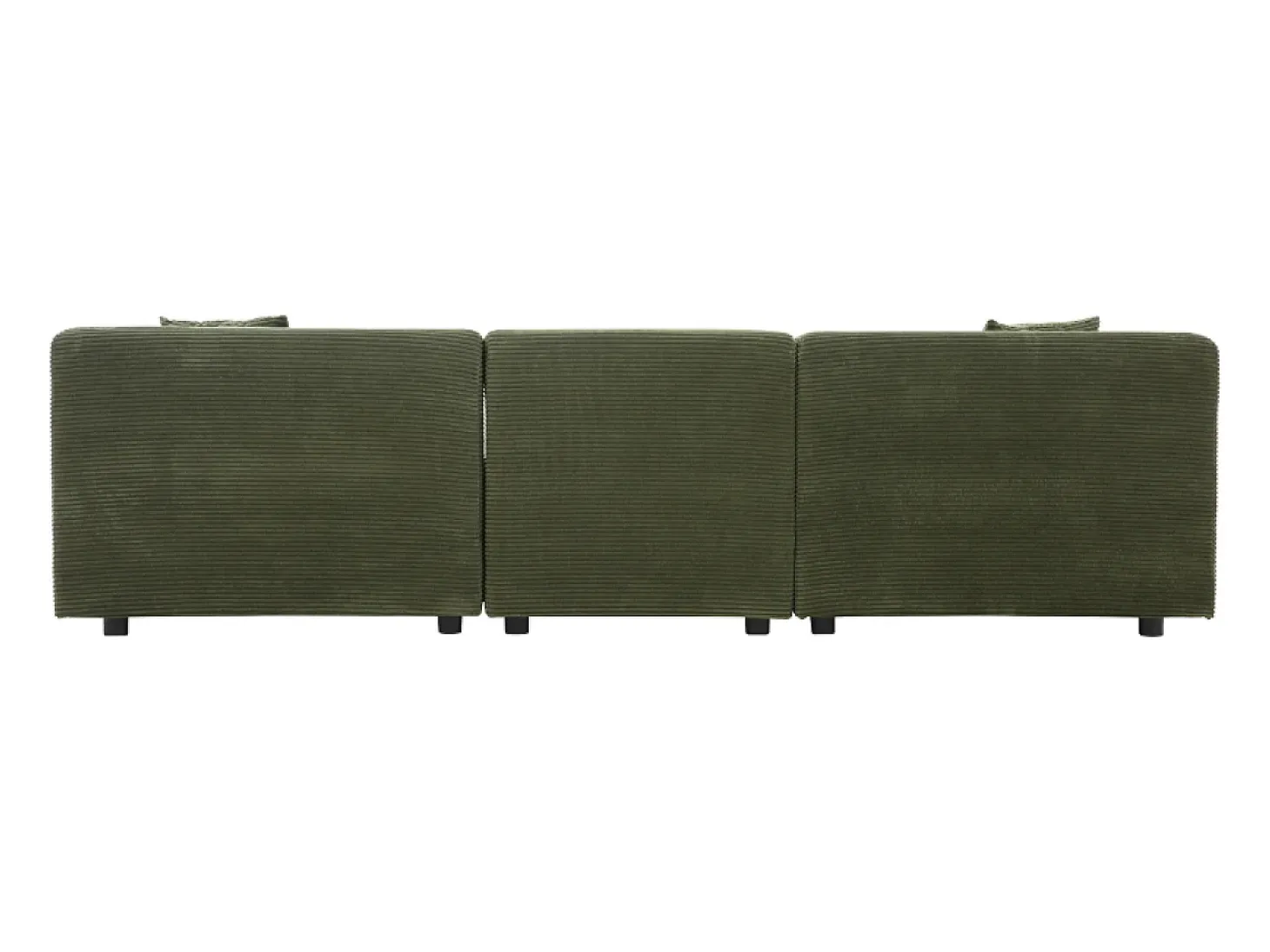 Sofá modular de 4 lugares em veludo cotelê verde Monroe