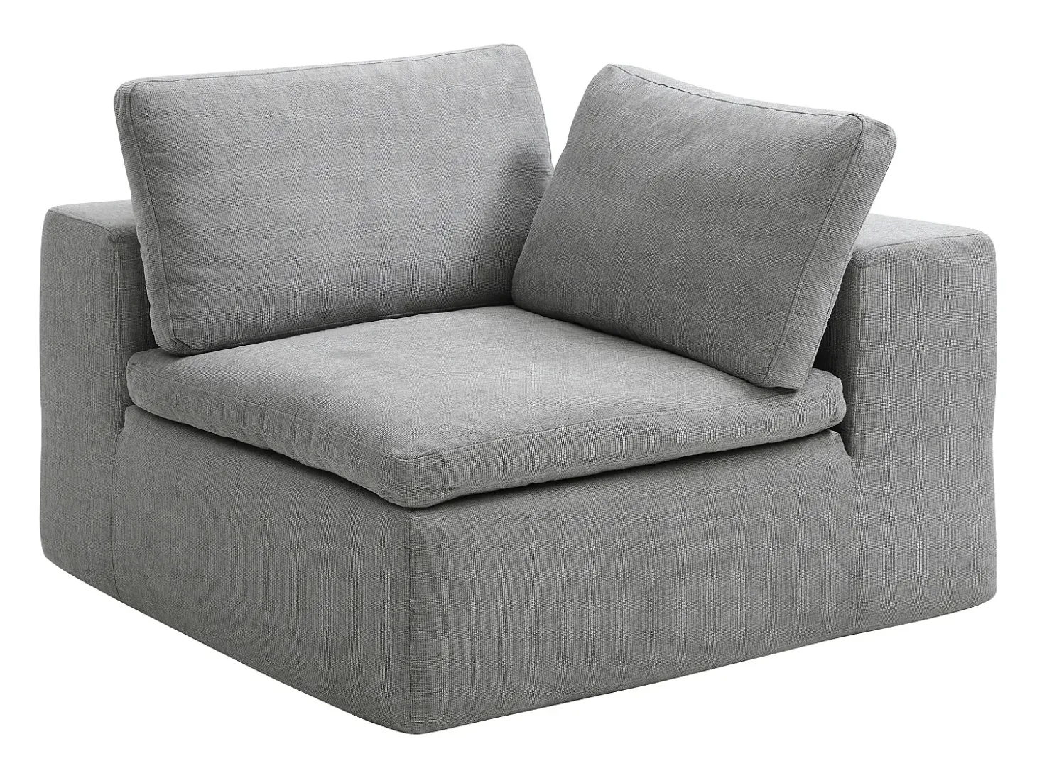 Sofá modular de 2 lugares em tecido cor cinza CORTOLINE