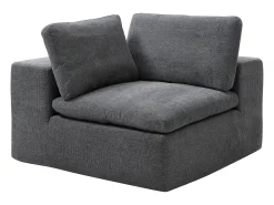 Sofá modular de 2 lugares em tecido cinza antracite CORTOLINE
