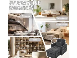 Sofá multifuncional com suporte para celular, poltrona de chenille para sala de estar