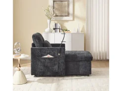 Sofá multifuncional com suporte para celular, poltrona de chenille para sala de estar