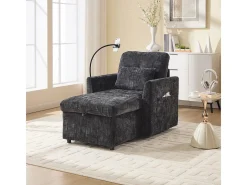 Sofá multifuncional com suporte para celular, poltrona de chenille para sala de estar