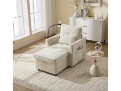 Sofá multifuncional com suporte para celular, poltrona de chenille para sala de estar