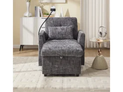 Sofá multifuncional com suporte para celular, poltrona de chenille para sala de estar.