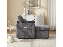 Sofá multifuncional com suporte para celular, poltrona de chenille para sala de estar.