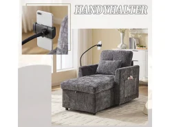 Sofá multifuncional com suporte para celular, poltrona de chenille para sala de estar.