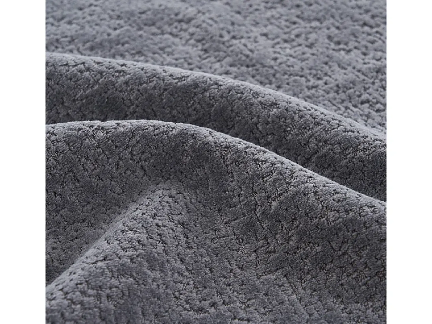 Sofá panorâmico modular 5 lugares - de tecido Chenille cinza - com 6 almofadas - 263x171x66cm
