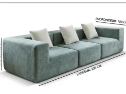 Sofá Pure 3 lugares - sálvia branco