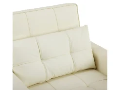 Sofá reclinável com bolsos laterais - Sofá reto com suporte para copos e entrada USB - branco