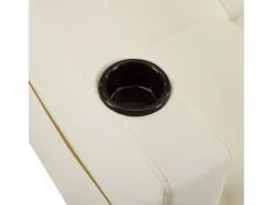 Sofá reclinável com bolsos laterais - Sofá reto com suporte para copos e entrada USB - branco