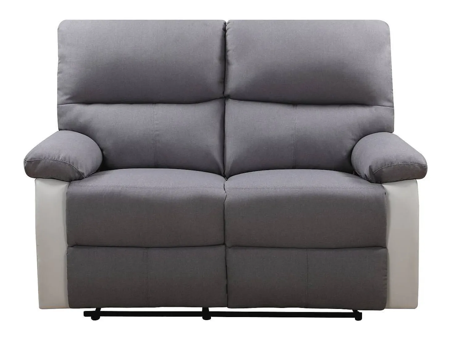 Sofá relax "Lincoln" - 147 x 89 x 103 cm - 2 lugares - Branco / cinza claro