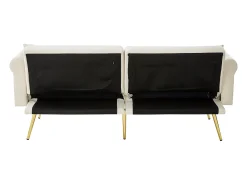 Sofá Relaxante Bege - Sofá com Encosto e Braços Ajustáveis ​​- 6 Pernas em Metal - para Sala de Estar e Quarto