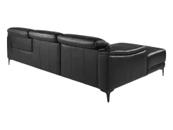 Sofá relaxante com chaise longue esquerda em pele preta 6206 ANGEL CERDA