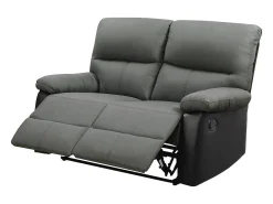 Sofá relaxante "Lincoln" - 147 x 89 x 103 cm - 2 lugares - Preto / Cinza escuro