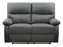 Sofá relaxante "Lincoln" - 147 x 89 x 103 cm - 2 lugares - Preto / Cinza escuro