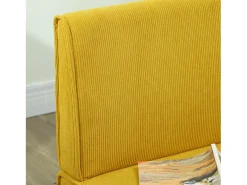 Sofá reto amarelo - Sofá com encosto e pés em madeira - para quarto e sala de estar