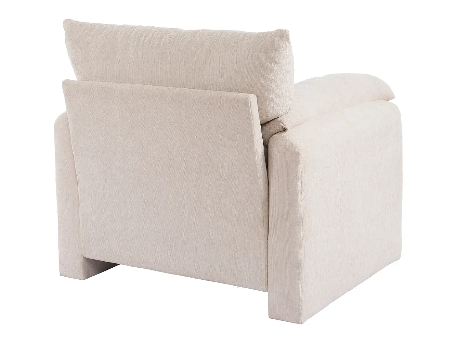 Sofá reto bege - Sofá com braços e encosto - Chenille - para sala de estar e quarto