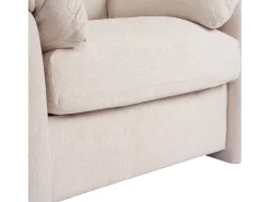 Sofá reto bege - Sofá com braços e encosto - Chenille - para sala de estar e quarto