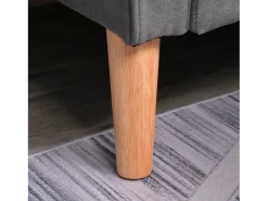 Sofá reto cinza de 2 lugares com armazenamento integrado e almofadas removíveis - 117x62x78cm