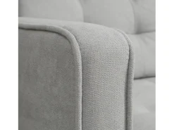 Sofá reto de 2 lugares em veludo cinza com armazenamento integrado - 117x62x78cm