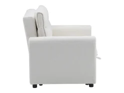 Sofá reto em veludo bege - Sofá de relaxamento com função de extensão e encosto ajustável - encosto e braços