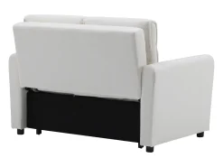 Sofá reto em veludo bege - Sofá de relaxamento com função de extensão e encosto ajustável - encosto e braços