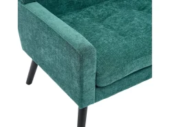 Sofá retro de 2 lugares em linho verde - Pés em madeira antiderrapantes - Ideal para sala de estar, quarto e escritório.