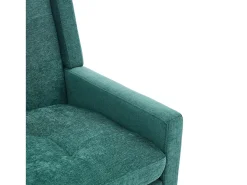 Sofá retro de 2 lugares em linho verde - Pés em madeira antiderrapantes - Ideal para sala de estar, quarto e escritório.