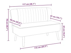 Sofá tecido 117x55,5x77 cinzento-escuro