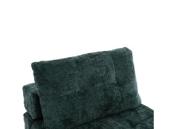 Sofá verde de 1 lugar - Sofá dobrável com encosto e almofadas - chenille