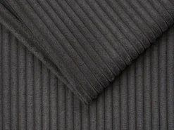 Sofá-cama 140 cm veludo canelado antracite assento memória de forma ripas largas 18 cm LORETO