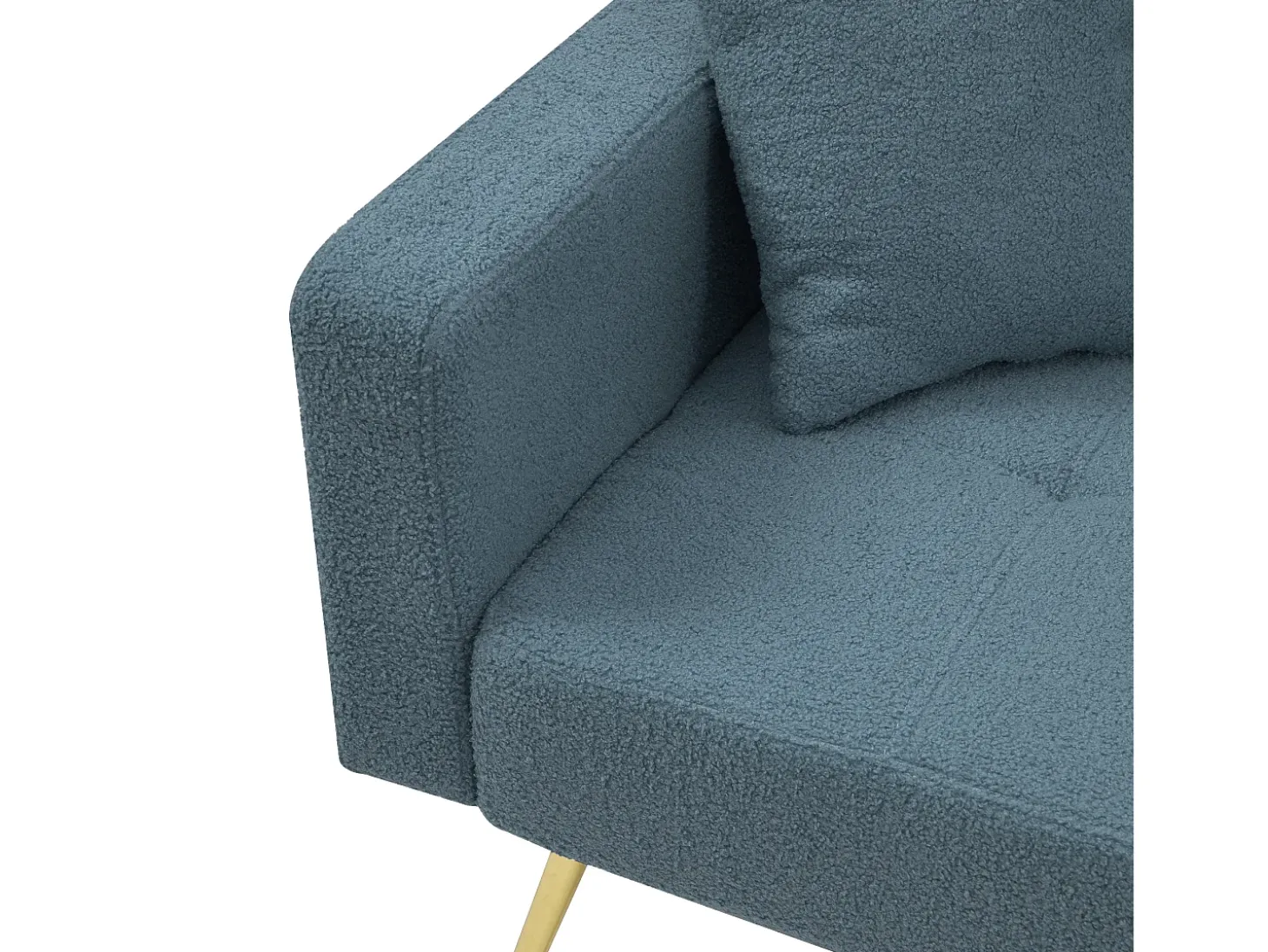 Sofá-cama 2 lugares - ângulo ajustável - con almofadas e bolsos de armazenamento laterais - azul antigo