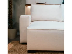 Sofá-cama 3 lugares Bege - chaise longue reversível lado direito/esquerdoche com arrumação integrada (239 x 157 x 91 cm) - JADE