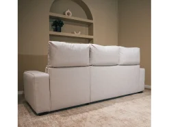 Sofá-cama 3 lugares Bege - chaise longue reversível lado direito/esquerdoche com arrumação integrada (248,5 x 117 x 103 cm) - HARPER