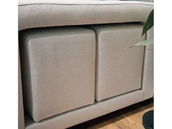 Sofá-cama 3 lugares Bege chaise longue reversível lado direito/esquerdoche com 2 pufes (248 x 117 x 90 cm) - AVERY